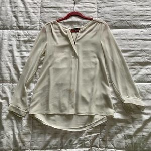 Naked Zebra white flowy polyester blouse. Size S.